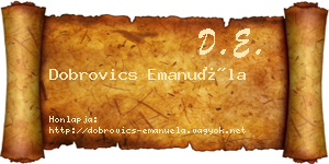 Dobrovics Emanuéla névjegykártya